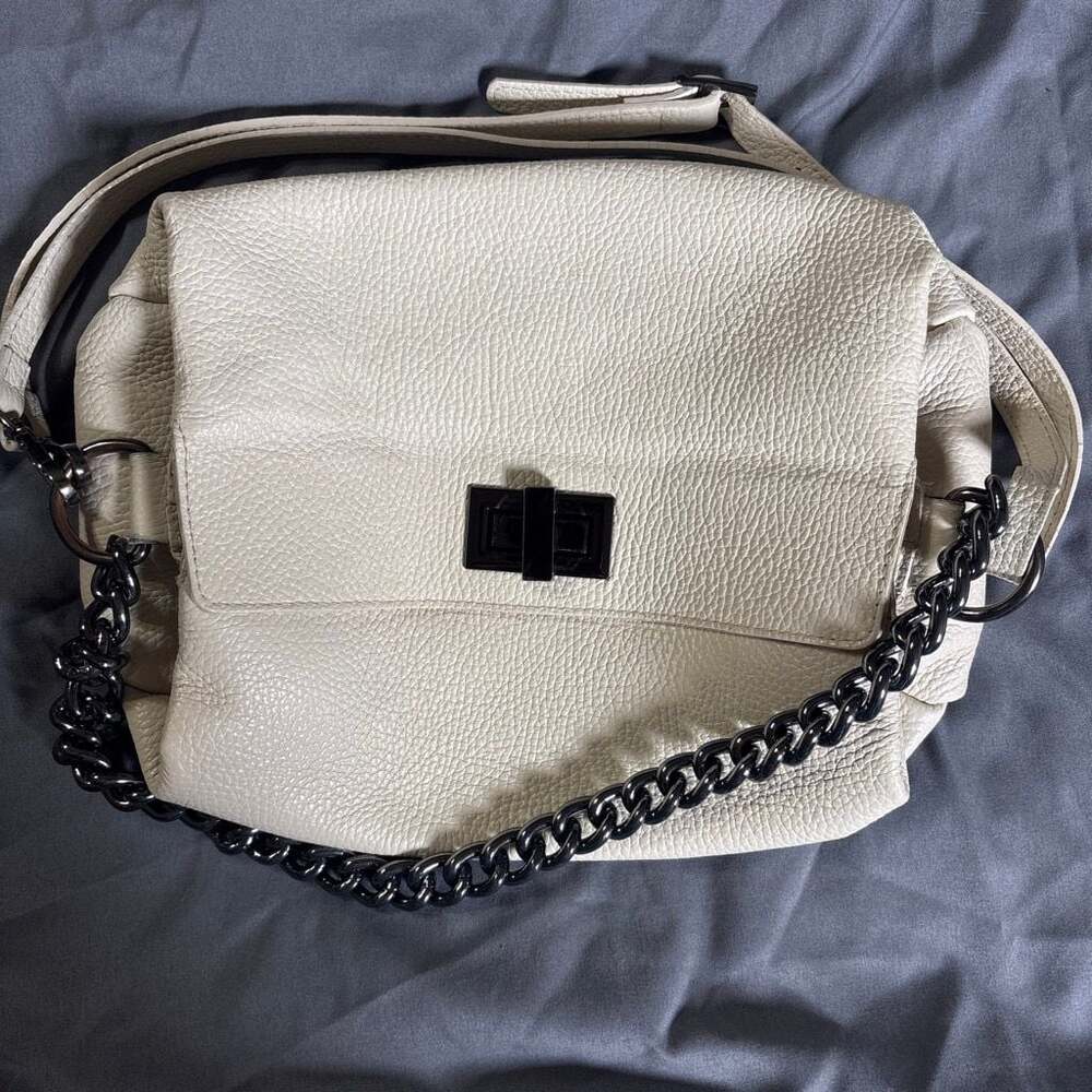 PROENZA SCHOULER PS Courier Small Shoulder Bag in Woven Black & White Leather
